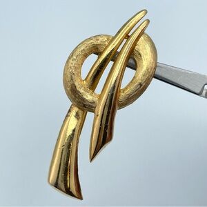 Vintage Piscitelli Modernist Gold-Tone Abstract Brooch Pin USA